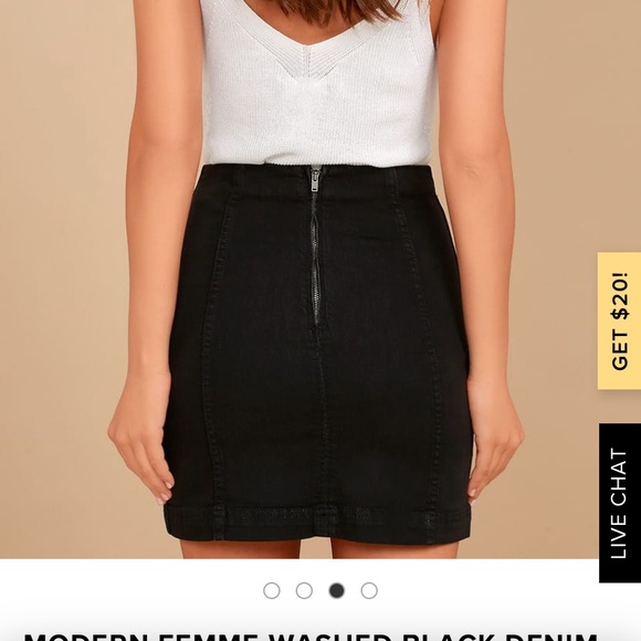 Black Denim Mini Skirt - Picture 4 of 5